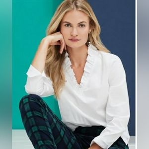 Vineyard Vines white ruffled Top